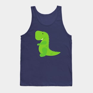 Smiling Green Baby T Rex Dinosaur Tank Top